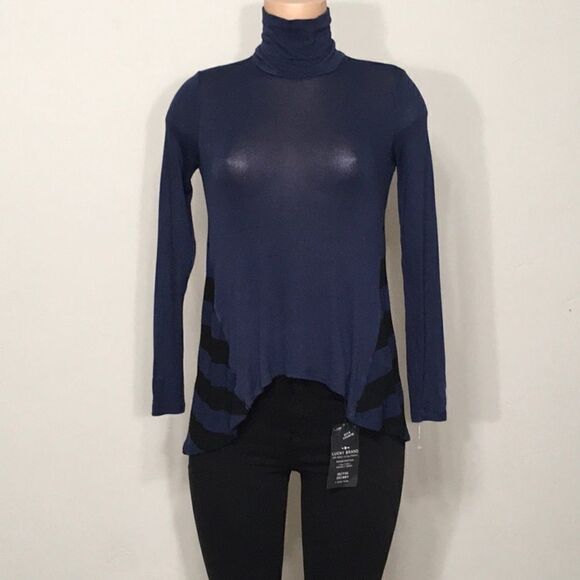 Hi-lo striped jersey top. NWOT - Picture 2 of 7